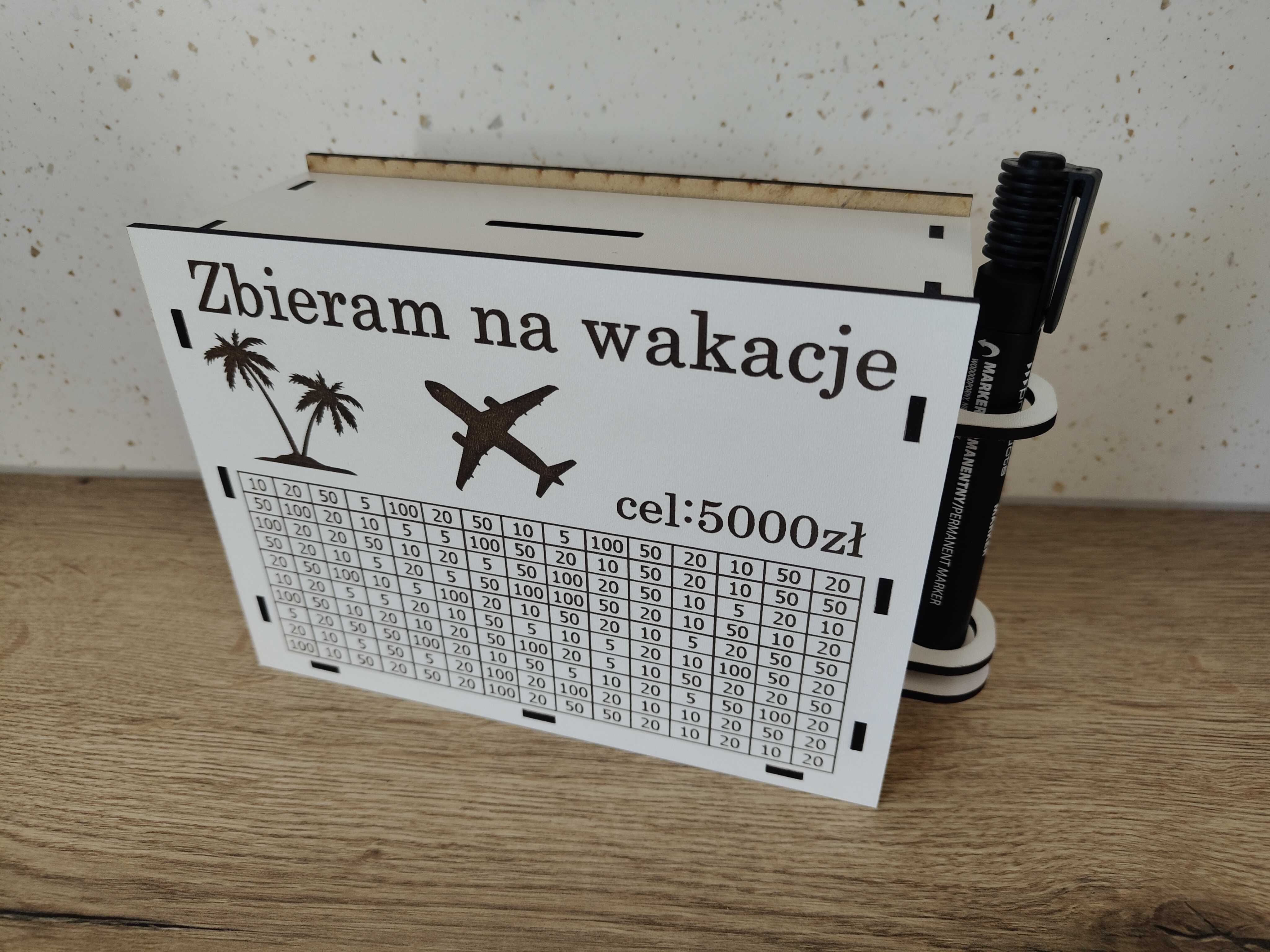 Skarbonka wykreślanka + pisak gratis, indywidualny projekt
