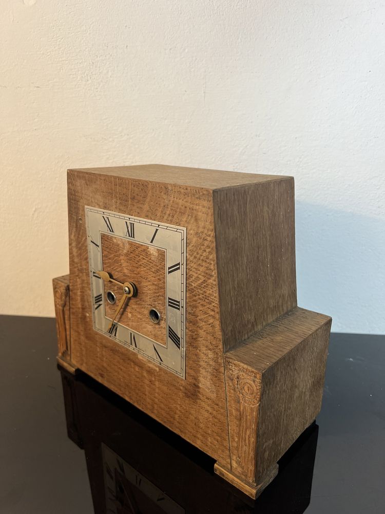 Kolekcjonerska skrzynia zegar art deco vintage prl
