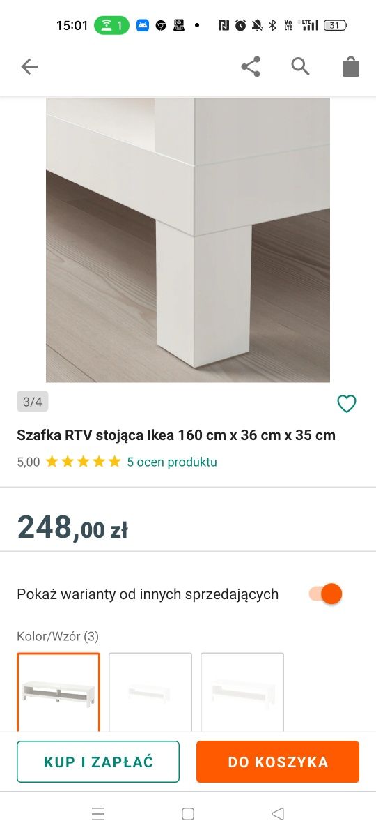 Nowa szafka RTV biała