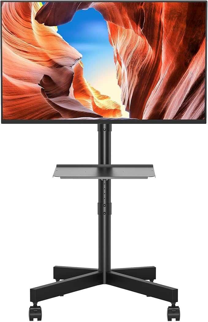 BONTEC Mobilny Stojak TV na Kółkach do Tv/LCD/LED 23-60 cal z półką