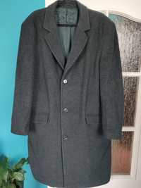 Wełniany czarny zimowy klasyczny płaszcz r 52