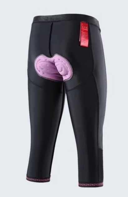 Damskie spodnie/legginsy rowerowe SANTIC 3/4 z wkładką żelową 4D