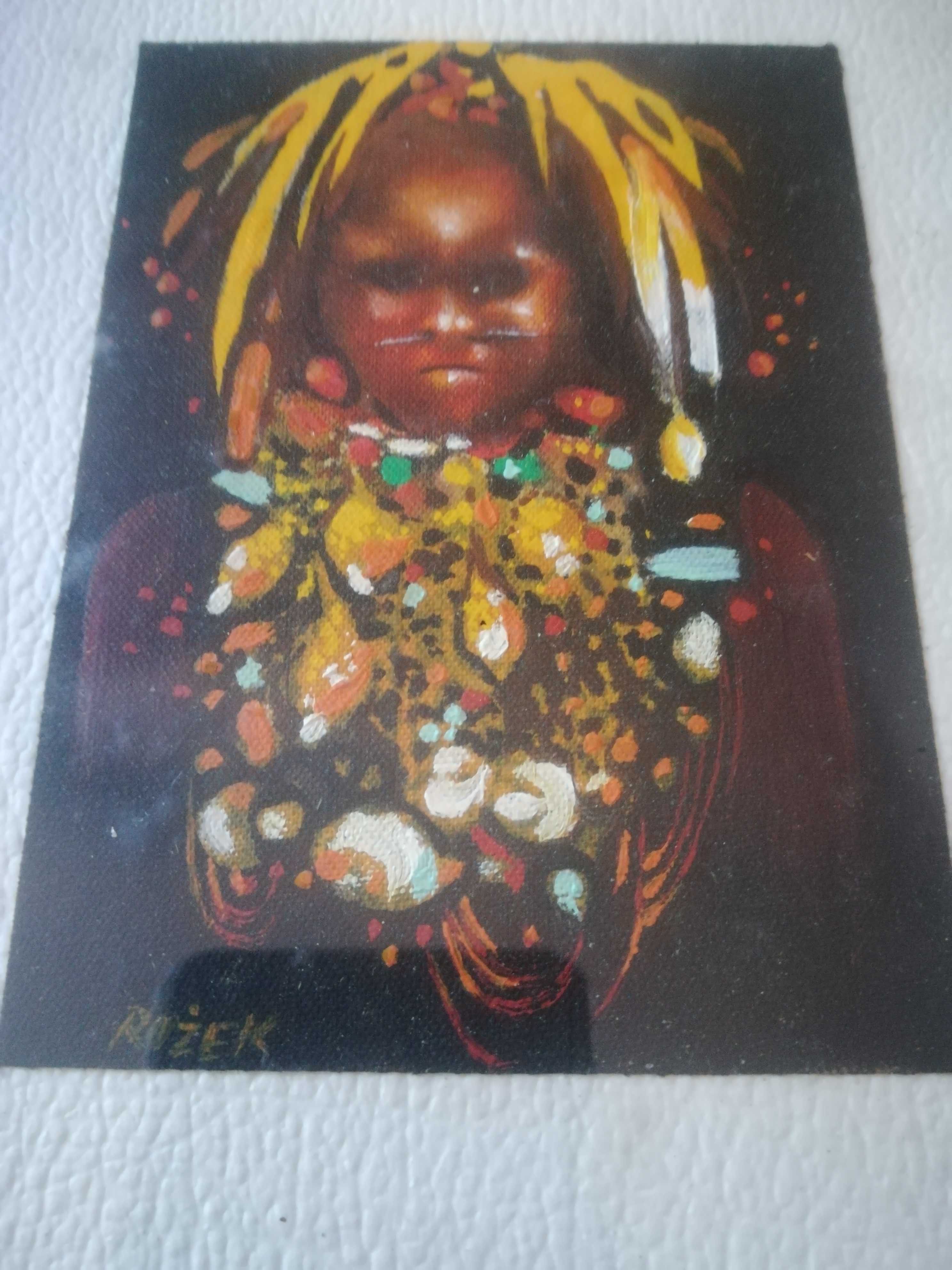 Obrazek olej na płótnie Afrykanka sygn. Rożek