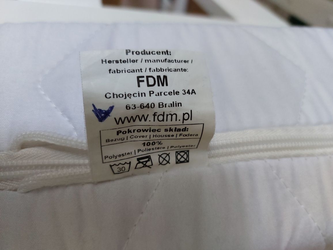 Łóżko Piętrowe Białe Drewniane 160x80 + 2x Materac + 2x Prześcieradło