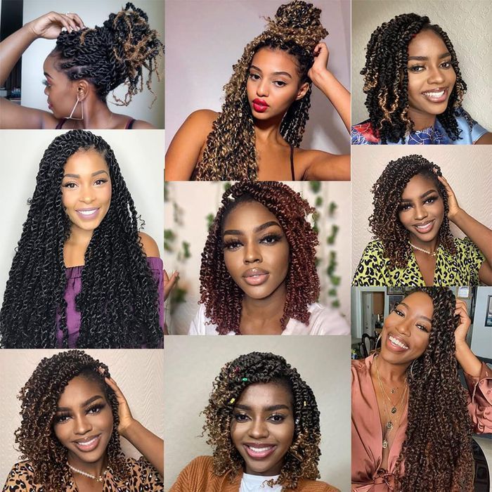 Krótkie Włosy Passion Twist Wstępnie Skręcone Szydełkowe Włosy 20Cm