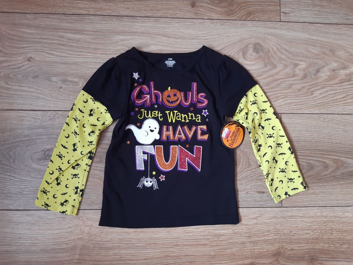 Nowe bluzeczki dla dziewczynki na Halloween roz. od 12 -24 miesiące