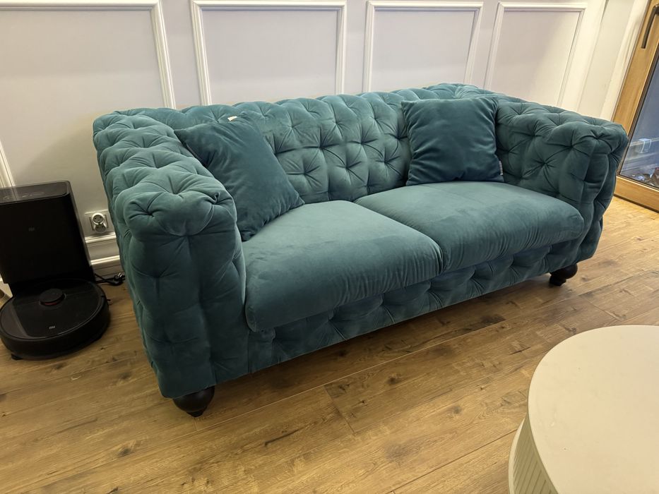 Sofa pikowana welur New Elegance