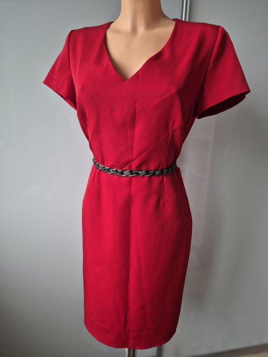 Czerwona elegancka sukienka koktajlowa ok. L używana