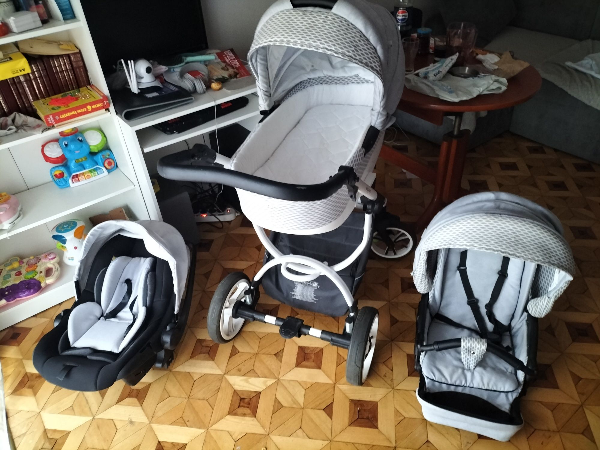 Bebetto holland W39 szary biały 2w1 3w1