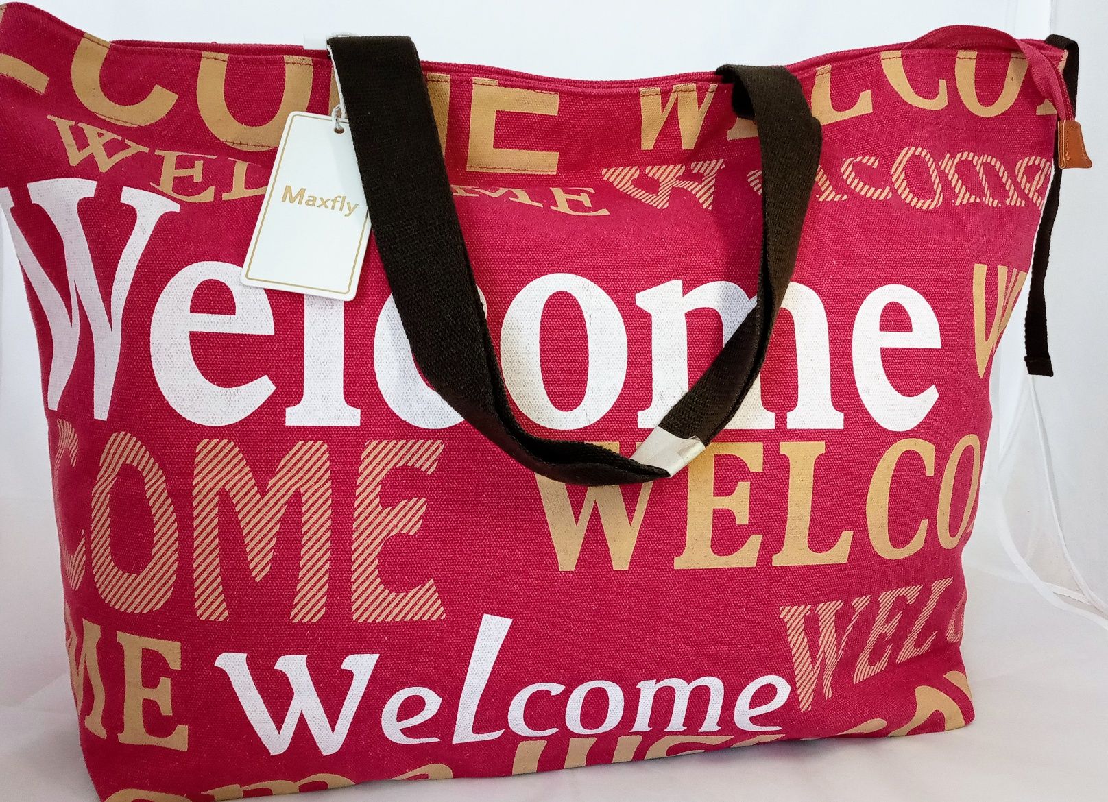Nowa różowa torba plażowa, miejska, shopperka, na zakupy, plażę