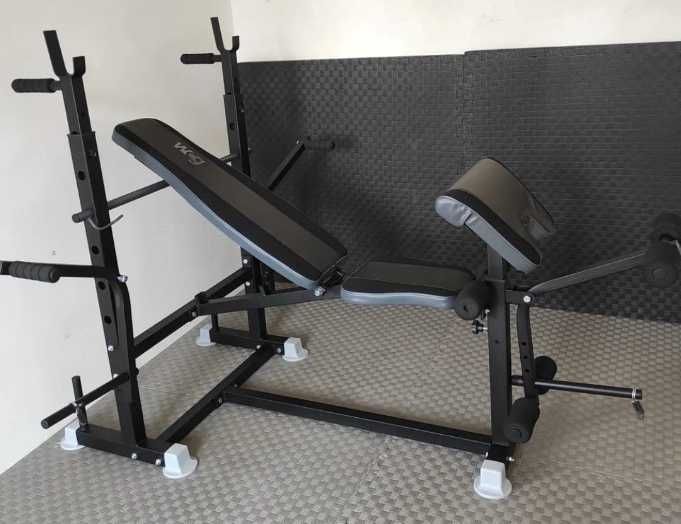 Лавка для жиму під штангу + Стійки + Тяга Скамья жима штанги W009 Лава