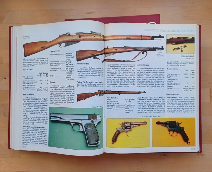 Livros "Armas de Fogo Ligeiras, Desportivas e Militares", 3 volumes