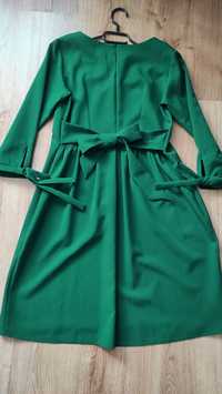 Sukienka zielona z kokardą