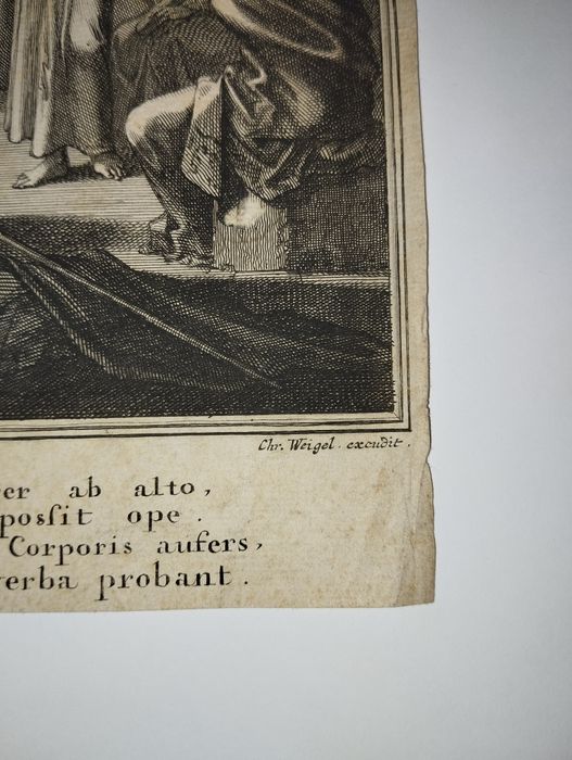 Uzdrowienie paralityka Biblia Germanica stary miedzioryt