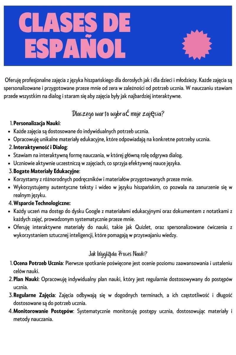 Korepetycje z hiszpańskiego