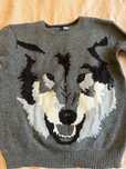 Sweter bluza z wilkiem  L