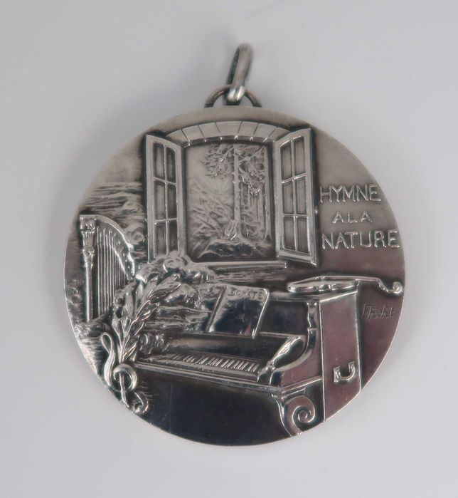 Medalha de Bronze com banho de prata - Beethoven