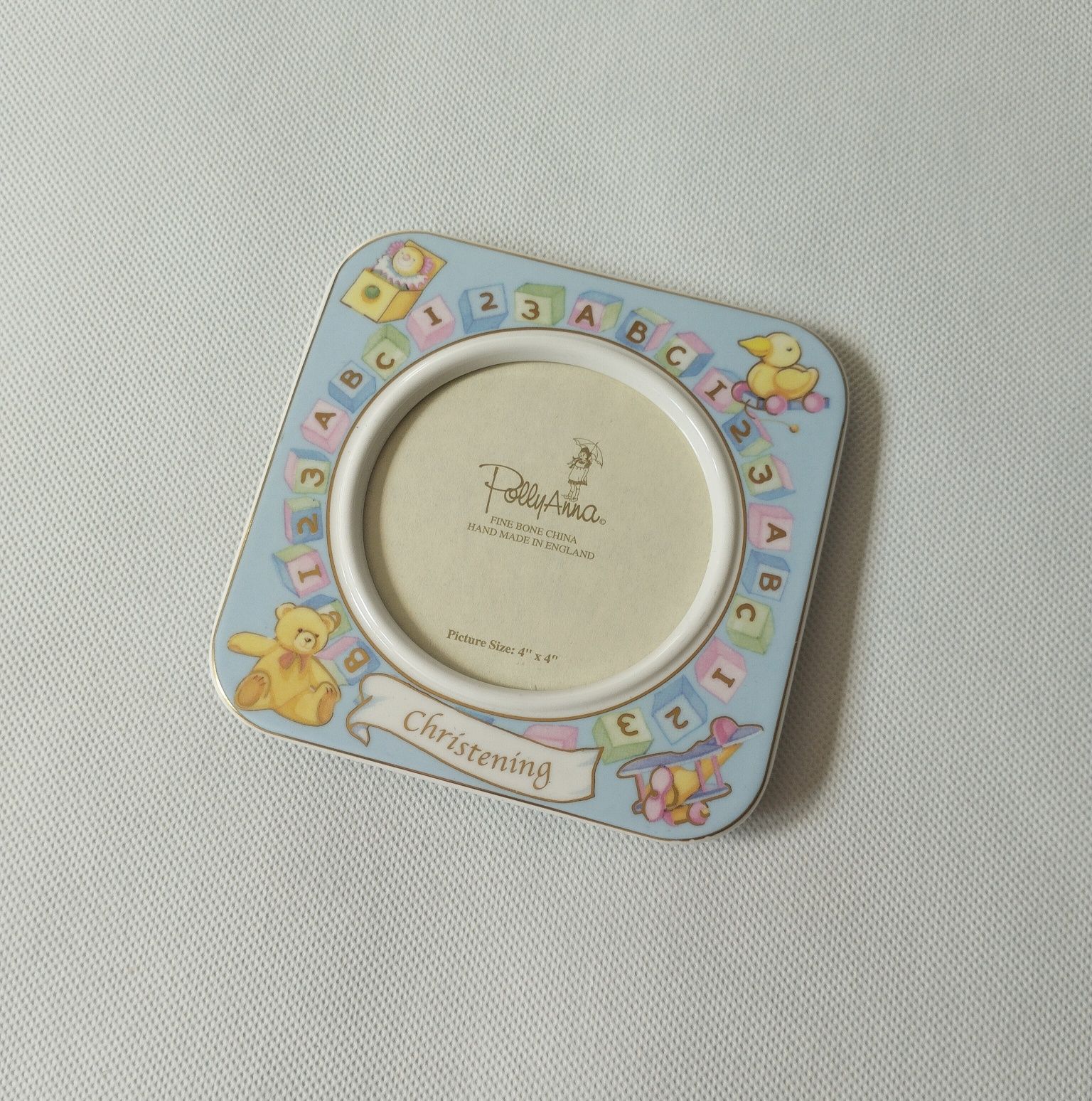 Porcelanowa ramka na zdjęcie. Chrzest. Narodziny dziecka.