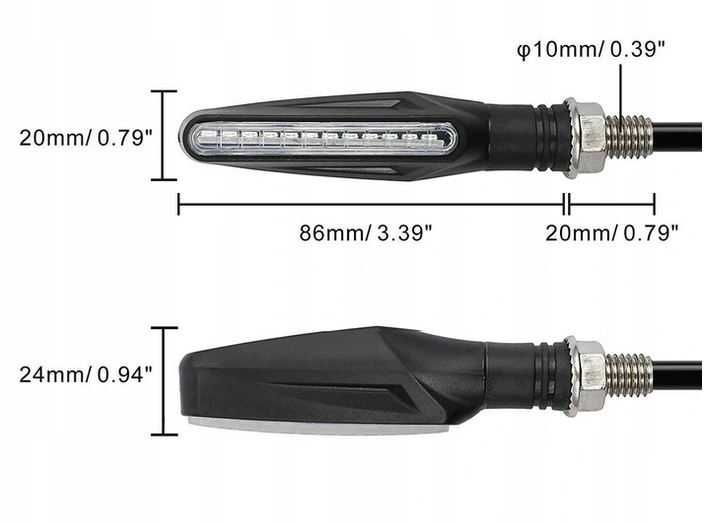 Dynamiczne kierunkowskazy 12 LED - 4 SZTUKI + przerywacz