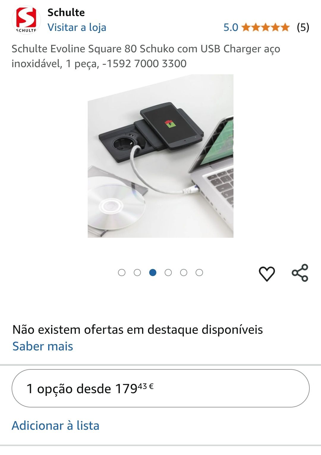 Tomada Evoline Square 80 com indução