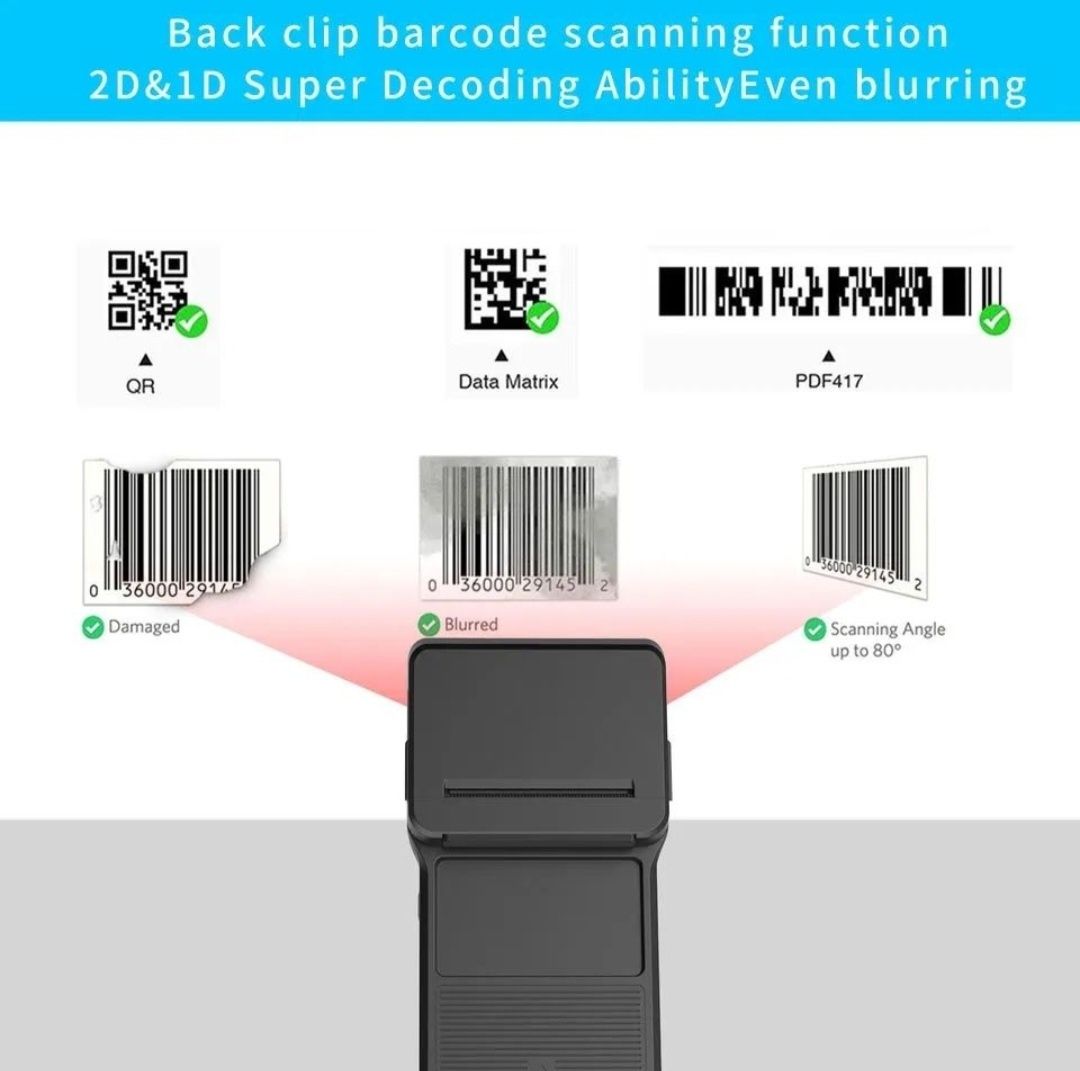 ПPPО/POS-адаптер із принтером та сканером QR/штрихкодів для смартфону
