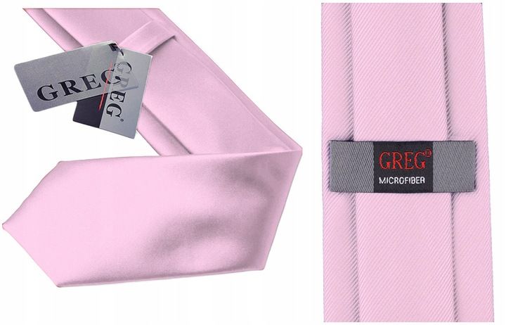 Mikrofibra Krawat Męski Różowy W Groszki Greg G146