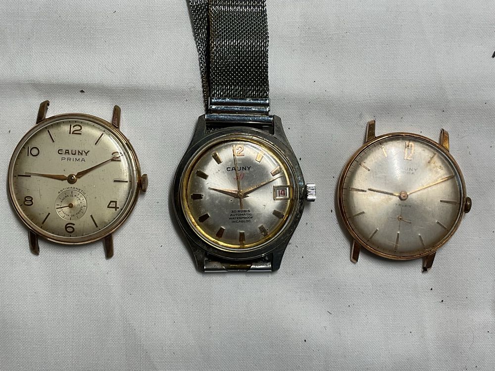 Varios lotes de relogios vintage mecanicos e automaticos marca Cauny