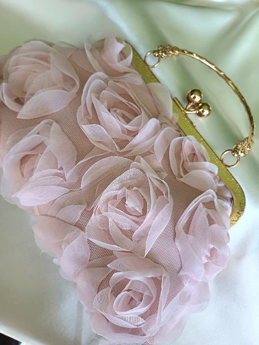 Torebka Wieczorowa - Różowe róże