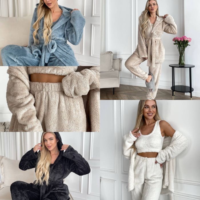 Тепла піжама домашній костюм жіночий махра/ женская пижама махра тройк