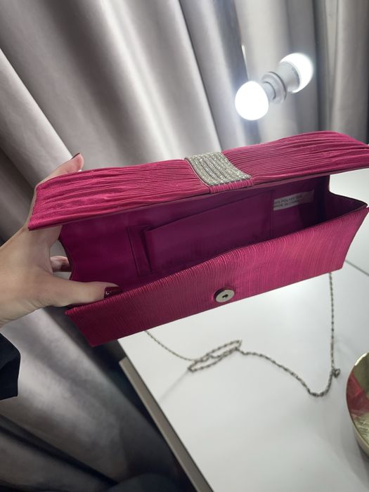 Сумка/сумочка/клатч рожевий зі стразами