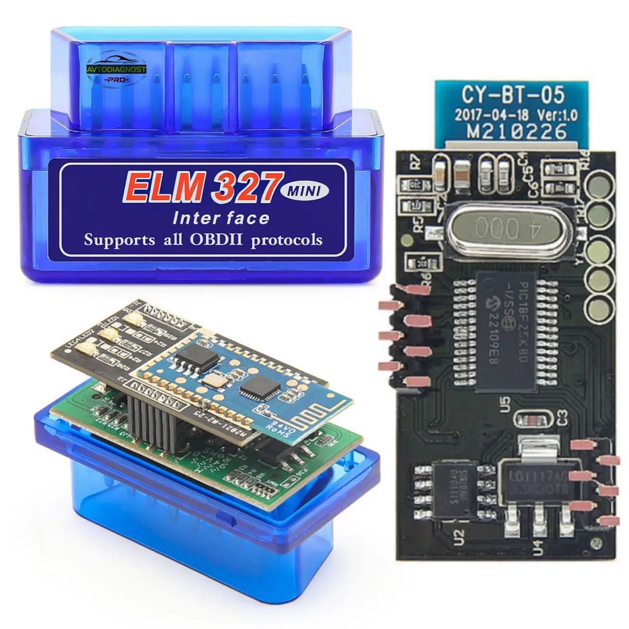 ОРИГІНАЛ Elm327 v 1.5 на 2 плати obd2 автосканер елм 327 обд2