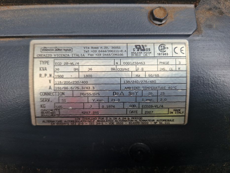 Agregat prądotwórczy ILSI LDEA 30 PMEU 230/400 V 28kW z Niemiec