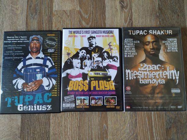 3 DVD Boss Playa Snoop Dog Tupac Geniusz 2Pac nieśmiertelny bandyta