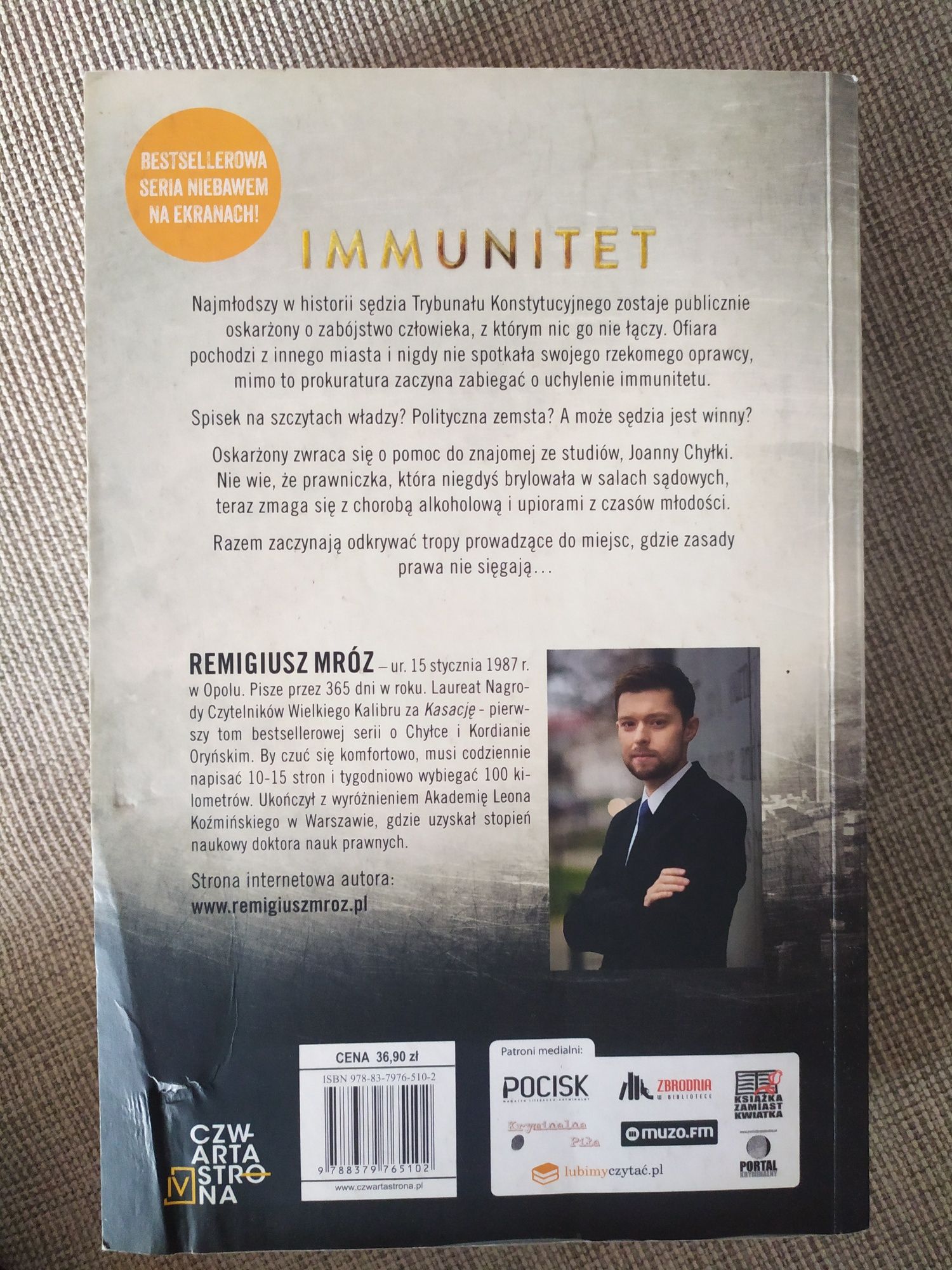 Książka Immunitet_Remigiusz Mróz