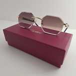 Okulary przeciwsłoneczne Cartier model CT0439S złote brązowe