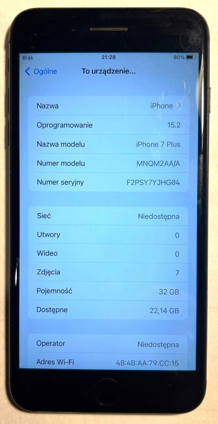 iPhone 7 plus 32gb 100% sprawny bez blokad bez uszkodz