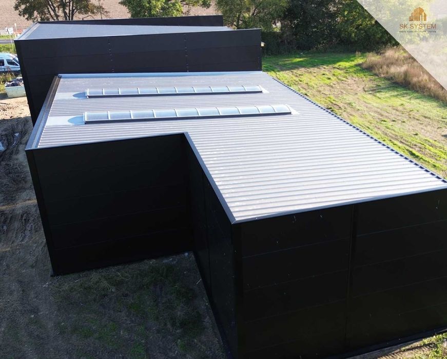 Hala 470 m2 stalowa magazyn warsztat płyta konstrukcja SK SYSTEM