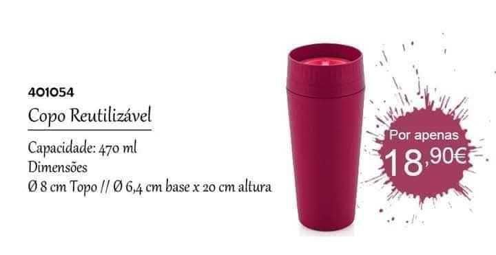 2 Copos Reutilizáveis 470ml Tupperware Novos