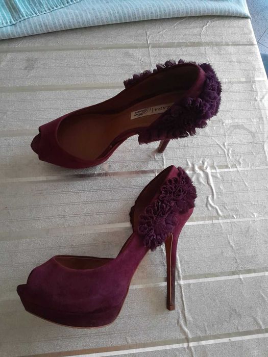 Sapatos bordeaux Zara 39 com plataforma