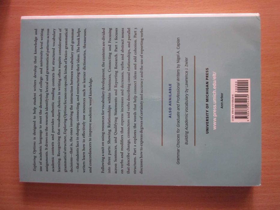 Книга англійською, США. Exploring Options in Academic Writing. English