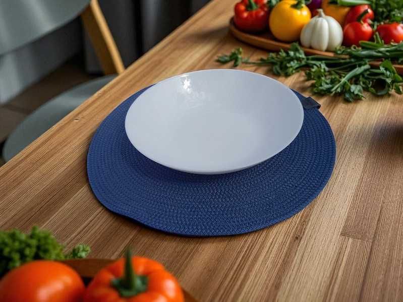 Набір з 6 шт. підтарільників 30 см сіро-блакитних і овального кошика