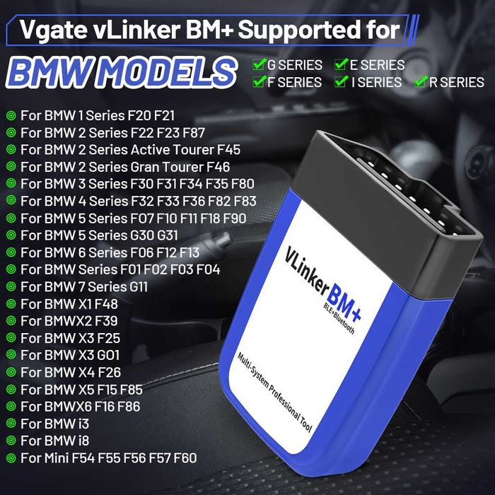 Interfejs diagnostyczny do BIMMERCODE BMW Vgate vLinker BM BT 3.0