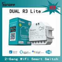 Sonoff Dual R3/R3 Lite двухканальное wi-fi вай-фай реле с/без энер