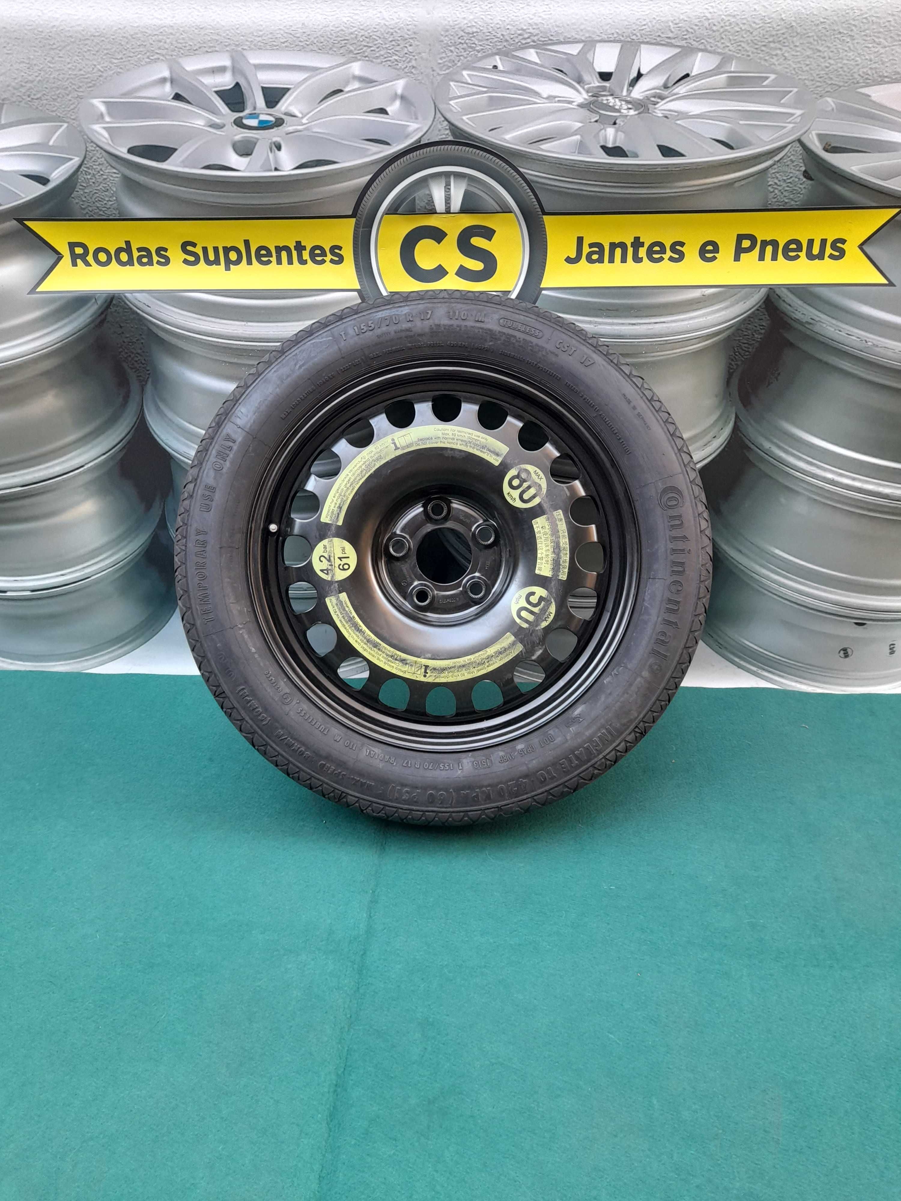 Roda suplente emergência 16" e 17" 5x112 Mercedes Audi BMW, Pneu fino