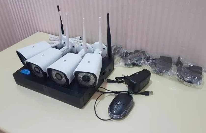 Без проводной WIFI комплект камер видеонаблюдения 4 камеры