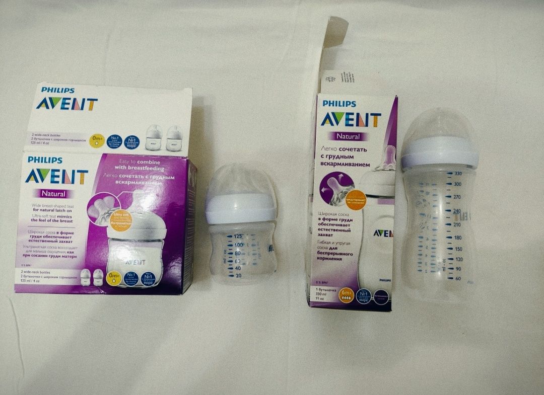 Пляшечки Avent 0+ і 6+ нові