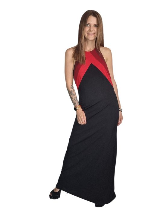 Czarno Bordowa sukienka angie rozmiar M/L