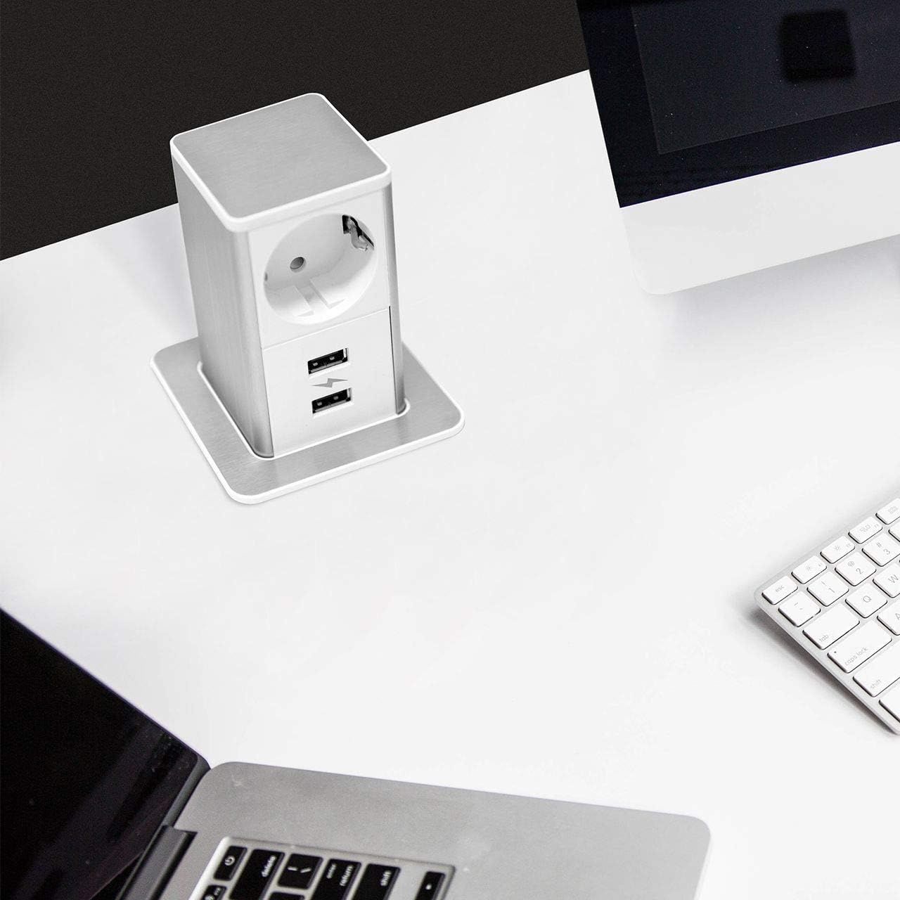 Gniazdo wtykowe do wbudowania (2 x porty USB / 1 x gniazdo z zestykiem