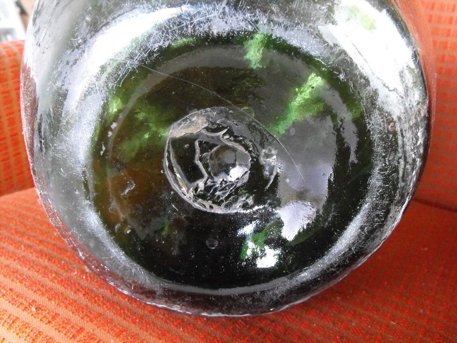 Stary gąsior PRL 20 L. zielone szkło balon na wino butla baniak antyk