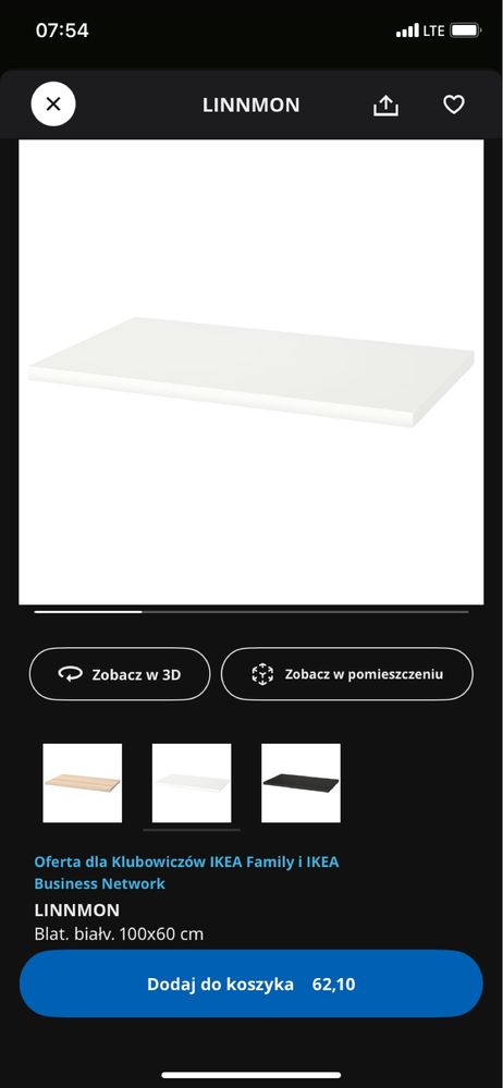 Blat do biurka LINNMON IKEA